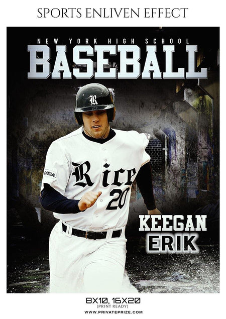 Keegan Erik - Baseball Sports Enliven Effect Photography Template - PrivatePrize - Photography Templates