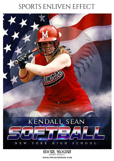 Kendall Sean - Softball Sports Enliven Effect Photography template - PrivatePrize - Photography Templates