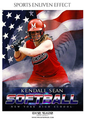 Kendall Sean - Softball Sports Enliven Effect Photography template