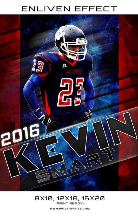 Kevin Smart Football Sports Template -  Enliven Effects - Photography Photoshop Template