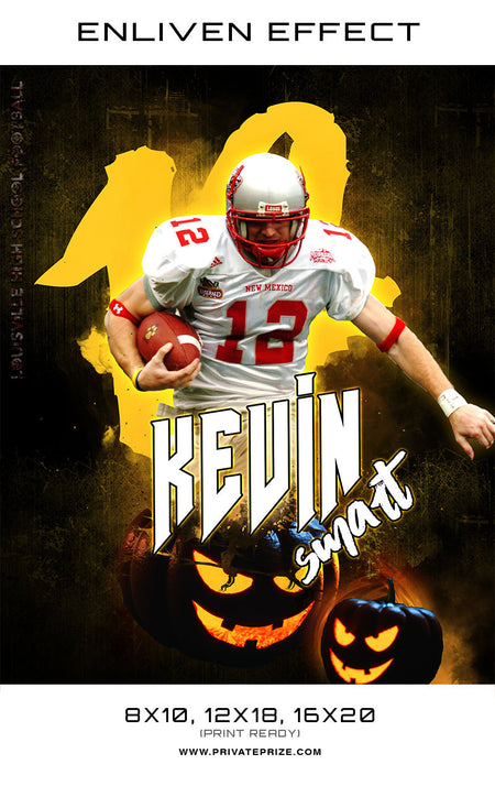 Kevin Smart Football Halloween Template -  Enliven Effects - Photography Photoshop Template