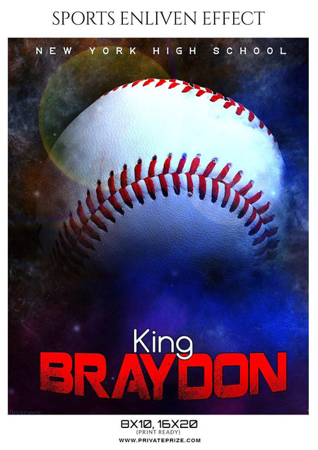 King Braydon - Baseball Sports Enliven Effect Photography Template - PrivatePrize - Photography Templates