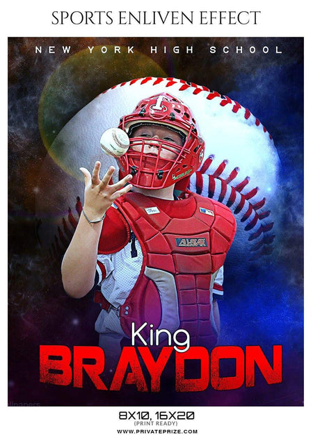 King Braydon - Baseball Sports Enliven Effect Photography Template - PrivatePrize - Photography Templates