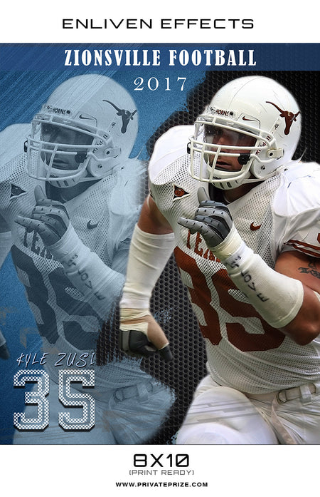 Kyle Zionsville High School Football - Enliven Effect - Photography Photoshop Template