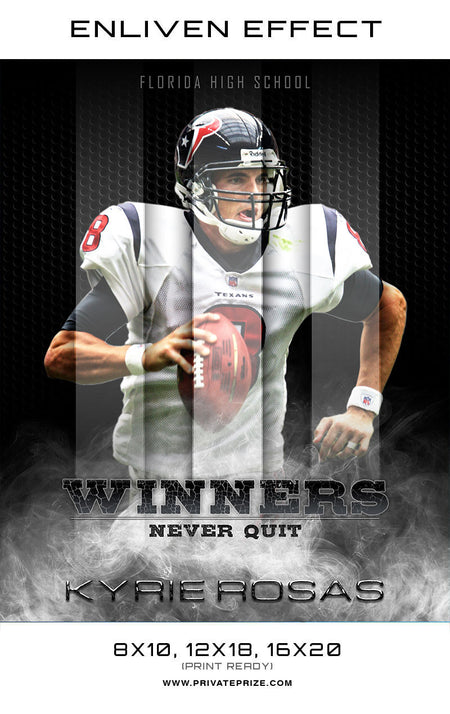 Kyrie Florida High School Winners Sports Template -  Enliven Effects - Photography Photoshop Template