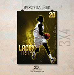Lacey Troy- Basketball- Enliven Effects Sports Banner Photoshop Template