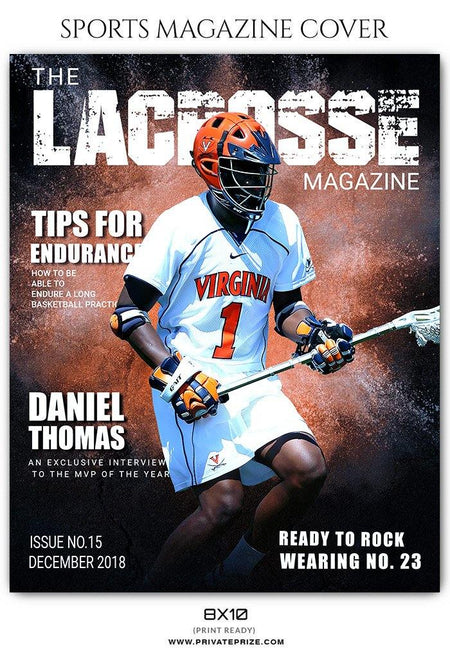 Lacrosse Sports Photography Magazine Cover - PrivatePrize - Photography Templates