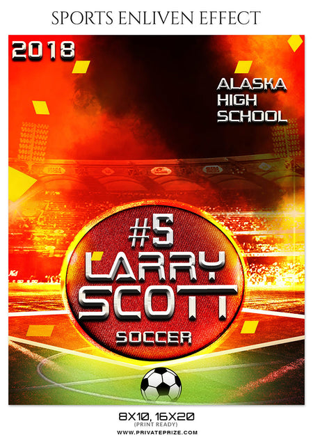 Larry Scott Soccer Sports Enliven Effects Photoshop Template - Photography Photoshop Template