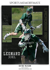 LEONARD JOEL LACROSSE - SPORTS MEMORY MATE PHOTOSHOP TEMPLATE