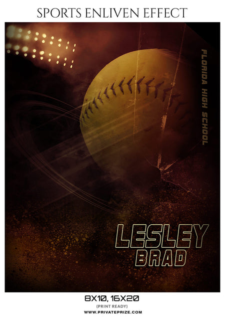 LESLEY BRAD SOFTBALL- SPORTS ENLIVEN EFFECT - Photography Photoshop Template