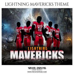 Lightning Mavericks  Football Themed Sports Photography Template