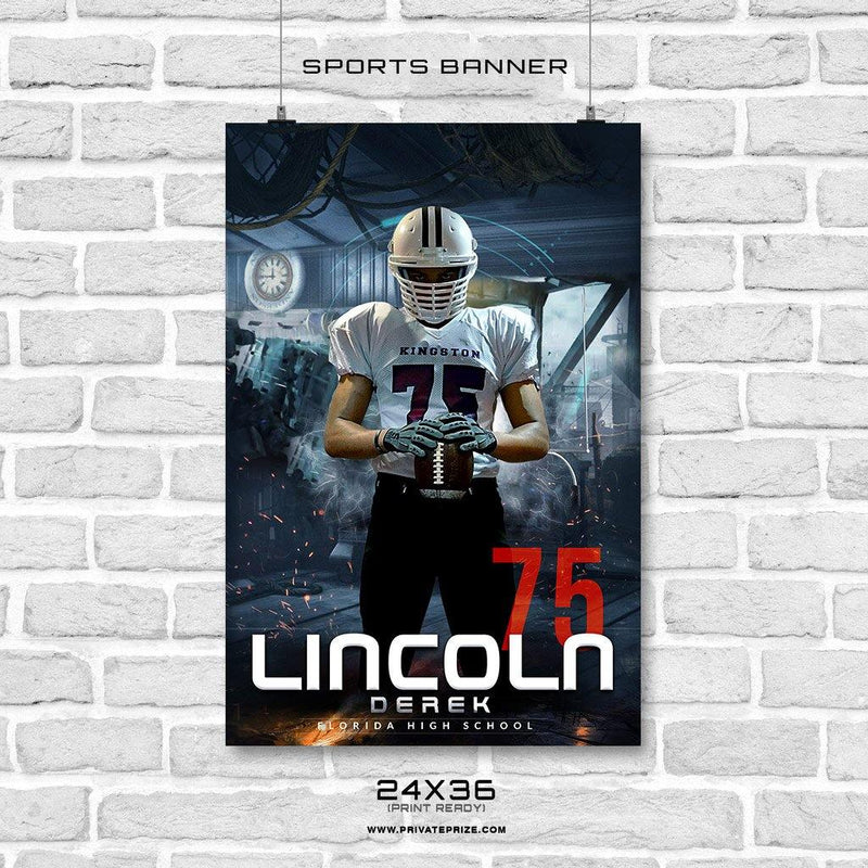 Lincolin Derek - Football Enliven Effects Sports Banner Photoshop Template - PrivatePrize - Photography Templates