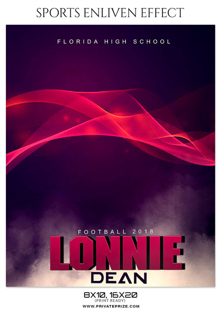 LONNIE DEAN FOOTBALL- SPORTS ENLIVEN EFFECT - Photography Photoshop Template