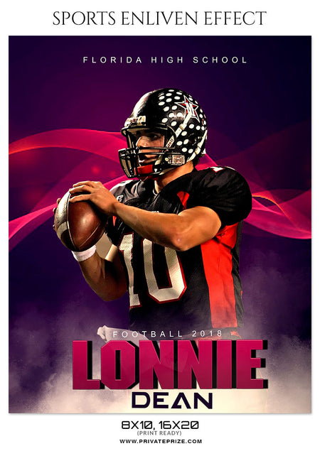 LONNIE DEAN FOOTBALL- SPORTS ENLIVEN EFFECT - Photography Photoshop Template