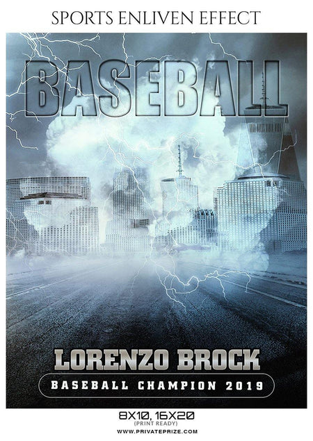 Lorenzo Brock - Baseball Sports Enliven Effects Photography Template - PrivatePrize - Photography Templates
