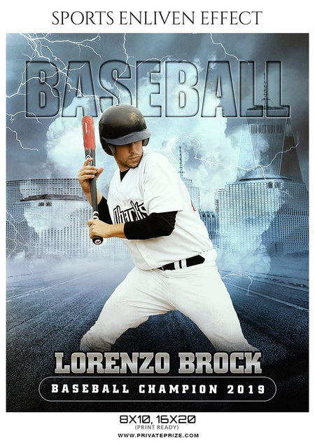 Lorenzo Brock - Baseball Sports Enliven Effects Photography Template - PrivatePrize - Photography Templates