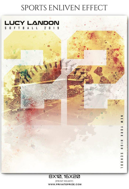 Lucy Landon - Softball Sports Enliven Effects Photography Template - PrivatePrize - Photography Templates