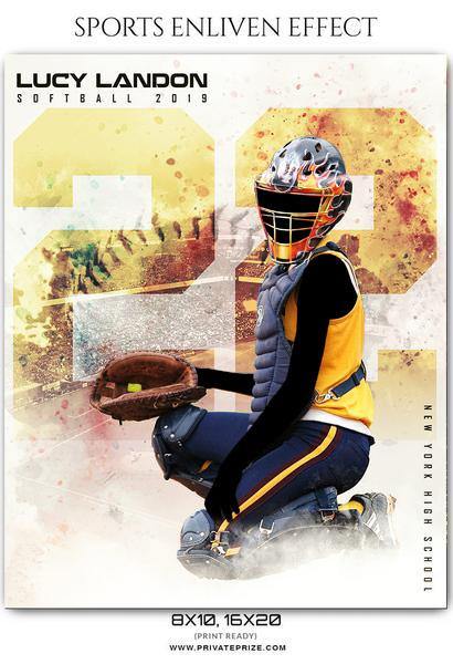 Lucy Landon - Softball Sports Enliven Effects Photography Template - PrivatePrize - Photography Templates