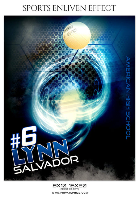 LYNN SALVADOR-VOLLEYBALL- SPORTS ENLIVEN EFFECT - Photography Photoshop Template