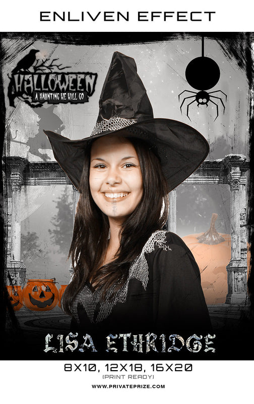 Lisa Halloween Template -  Enliven Effects - Photography Photoshop Template