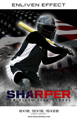 Lisa Sharper - Softball Enliven Effects Sports Photography Templates