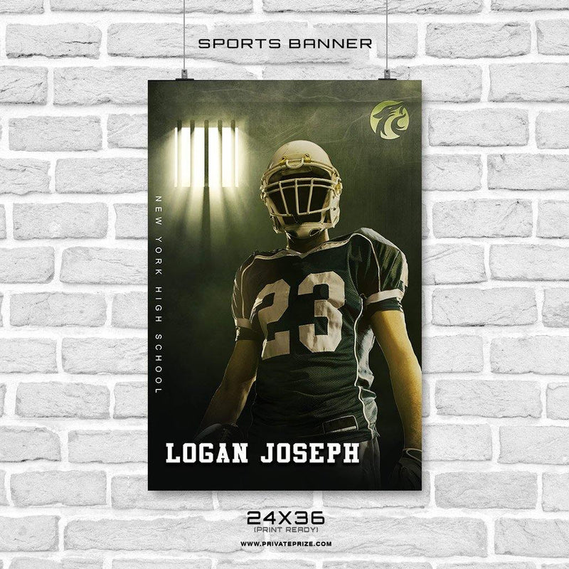 Logan Joseph - Football Sports Banner Photoshop Template - PrivatePrize - Photography Templates
