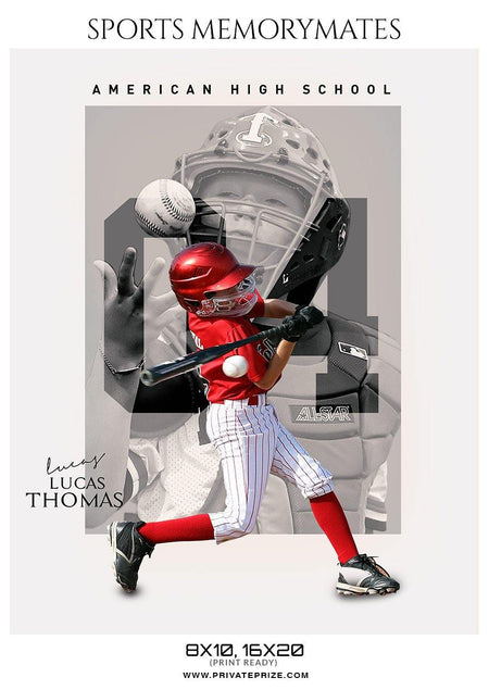 Lucas-Thomas - Baseball Sports Memorymate Photography Template - PrivatePrize - Photography Templates
