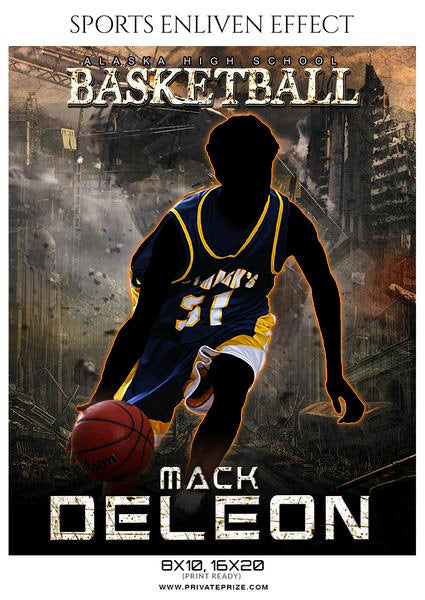 Mack Deleon - Basketball Sports Enliven Effects Photography Template - Photography Photoshop Template