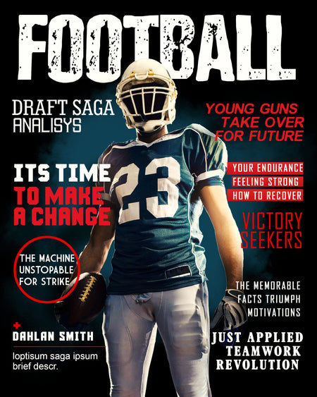 DAHLAN SMITH  FOOTBALL Sports Photography Magazine Cover - Photography Photoshop Template