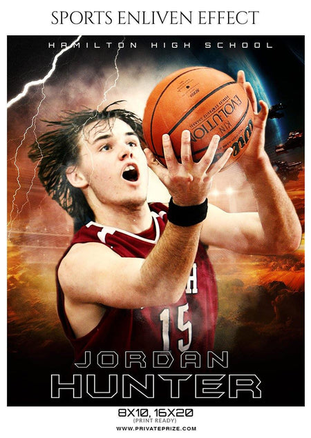 Malcolm Jordan - Basketball Sports Enliven Effect Photography Template - PrivatePrize - Photography Templates