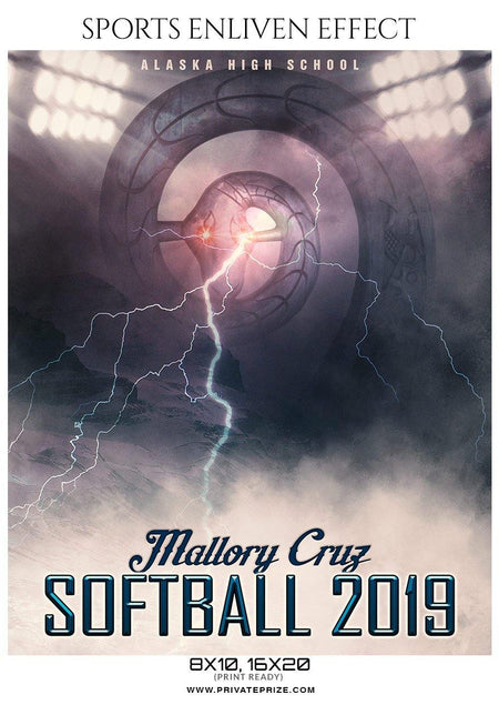 Mallory Curz - Softball Sports Enliven Effects Photography Template - PrivatePrize - Photography Templates