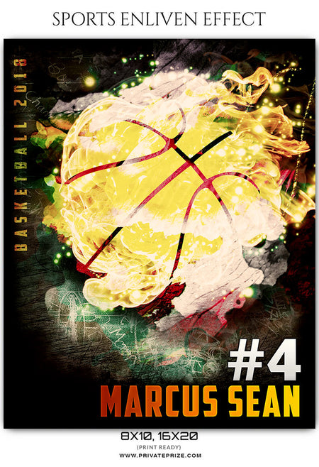 Marcus Sean - Basketball Sports Enliven Effects Photography Template - Photography Photoshop Template