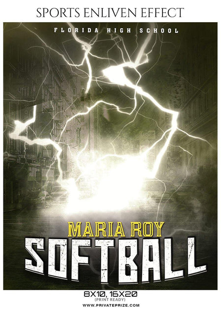 Maria Roy - Softball Sports Enliven Effect Photography Template - PrivatePrize - Photography Templates