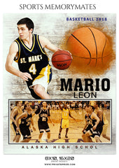 MARIO LEON BASKETBALL- SPORTS MEMORY MATE