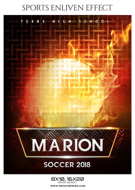 MARION SOCCER SPORTS ENLIVEN EFFECT - Photography Photoshop Template