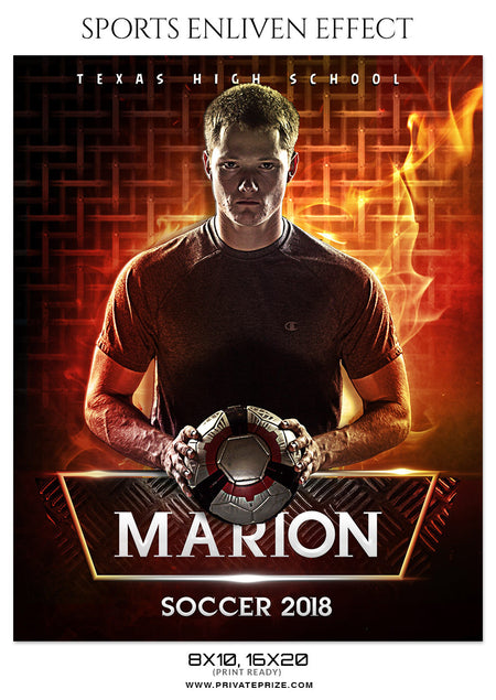 MARION SOCCER SPORTS ENLIVEN EFFECT - Photography Photoshop Template