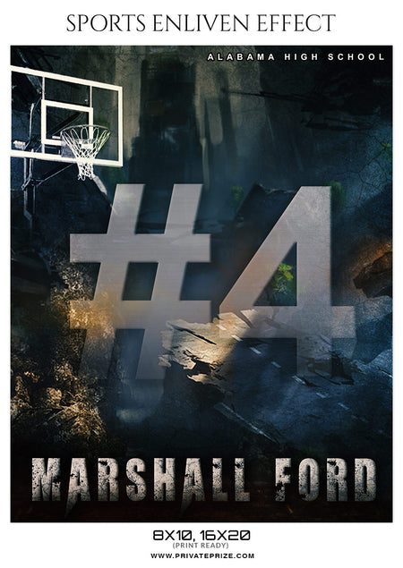 Marshall Ford - Basketball Sports Enliven Effects Photoshop Template - Photography Photoshop Template
