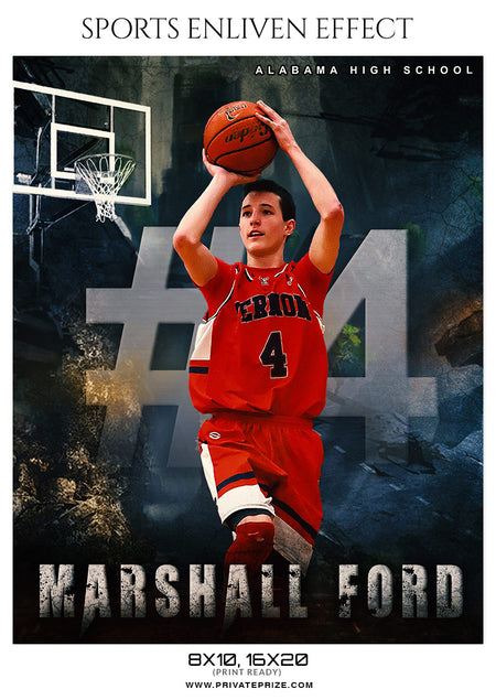 Marshall Ford - Basketball Sports Enliven Effects Photoshop Template - Photography Photoshop Template