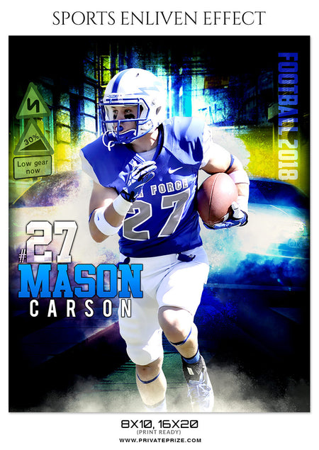 MASON CARSON-FOOTBALL- SPORTS ENLIVEN EFFECT - Photography Photoshop Template