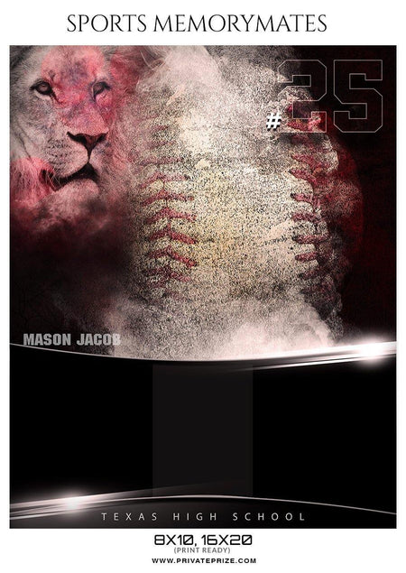 Mason Jacob - Baseball Sports Memory Mates Photography Template - PrivatePrize - Photography Templates