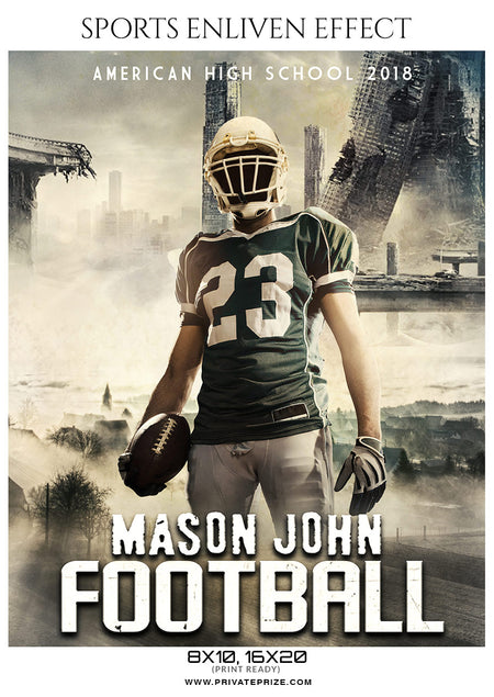 Mason John - Football Sports Enliven Effect Photography Template - Photography Photoshop Template
