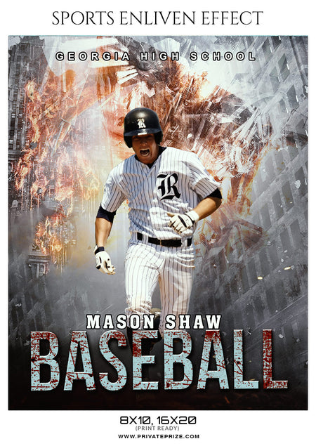 Mason Shaw - Baseball Sports Enliven Effects Photography Template - Photography Photoshop Template