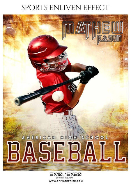 Mathew Kason - Baseball Sports Enliven Effects Photography Template - PrivatePrize - Photography Templates