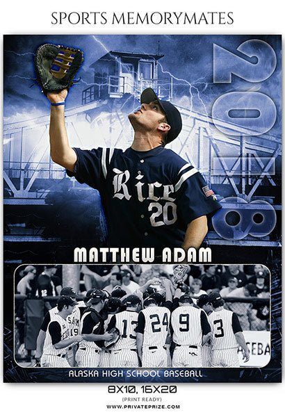 Matthew Adam - Baseball Memory Mate Photography Template - Photography Photoshop Template