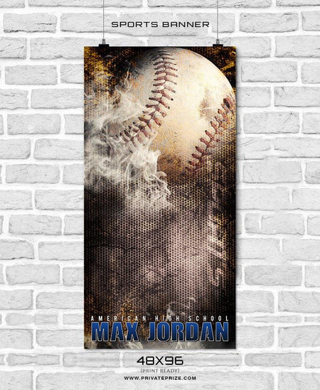 Max Jordan - Baseball Enliven Effects Sports Banner Photoshop Template - PrivatePrize - Photography Templates