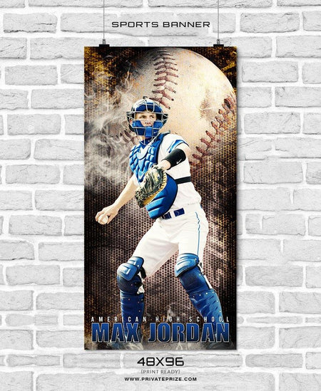 Max Jordan - Baseball Enliven Effects Sports Banner Photoshop Template - PrivatePrize - Photography Templates