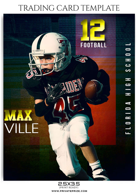 Max Ville Sports Trading Card Template - Photography Photoshop Template