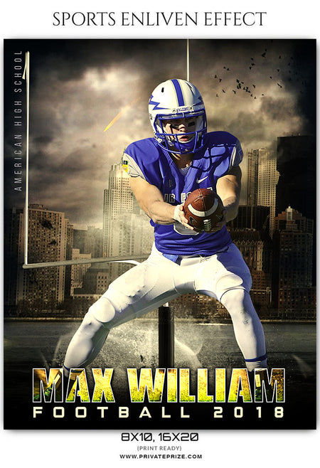 Max William - Football Sports Enliven Effect Photography Template - Photography Photoshop Template