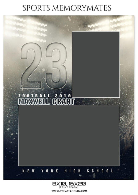 Maxwell Grant  - Football Memory Mate Photoshop Template - PrivatePrize - Photography Templates
