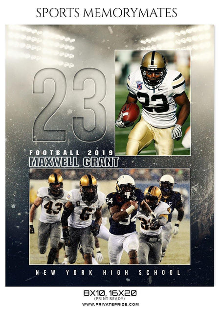 Maxwell Grant  - Football Memory Mate Photoshop Template - PrivatePrize - Photography Templates